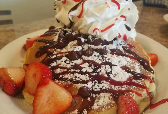 Chocolate Strawberry Pancakes