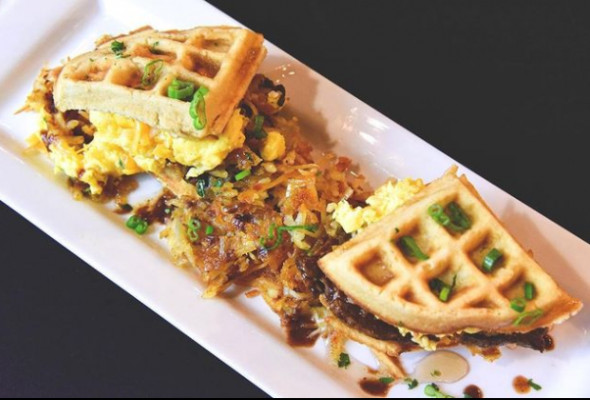 Steak & Egg Waffle Sliders