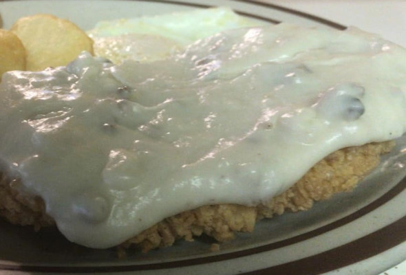 Country Fried Steak, Two Eggs w/Hashbrowns & Toast